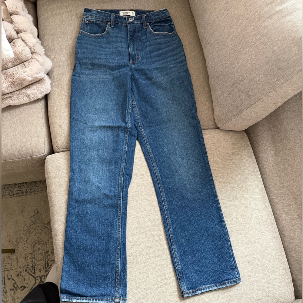Abercrombie & Fitch Women's Straight Leg Blue Jeans